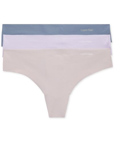 Calvin Klein Invisibles 3-pack Thong Underwear Qd3558 - White