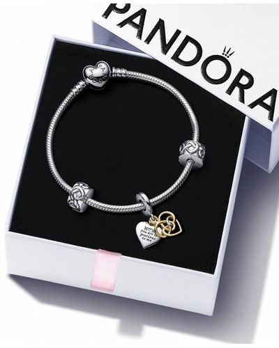 PANDORA Lab-grown Diamond Hearts Bracelet Gift Set - Black