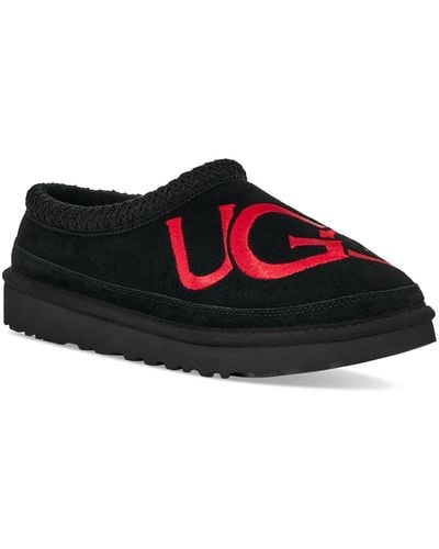 UGG Tasman Braid Embroidered Logo Slippers - Black