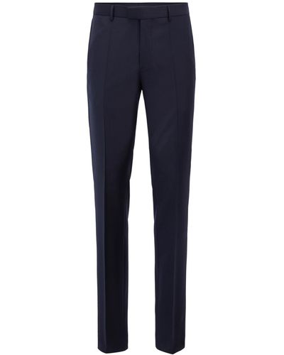 BOSS Boss T-glover3 Lc Slim-fit Formal Wool Pants - Blue