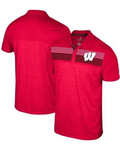 Colosseum Athletics Wisconsin Badgers Big & Tall Langmore Polo - Red