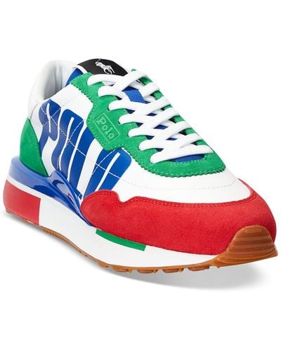 Polo Ralph Lauren Train 89 Logo Colorblocked Lace-up Sneakers - Multicolor