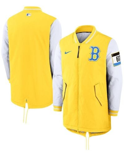 Nike Boston Red Sox Authentic Collection City Connect Dugout Jacket - Yellow