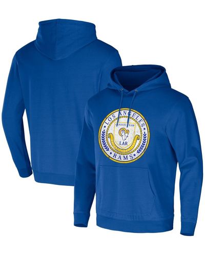 Fanatics Nfl X Darius Rucker Collection By Los Angeles Rams Washed Pullover Hoodie - Blue