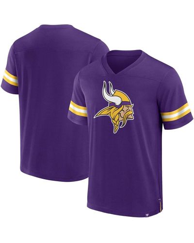 Fanatics Minnesota Vikings Jersey Tackle V-neck T-shirt - Purple