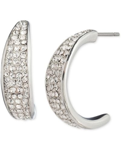 Givenchy Gold-tone Small Pave Crystal C-hoop Earrings - Metallic