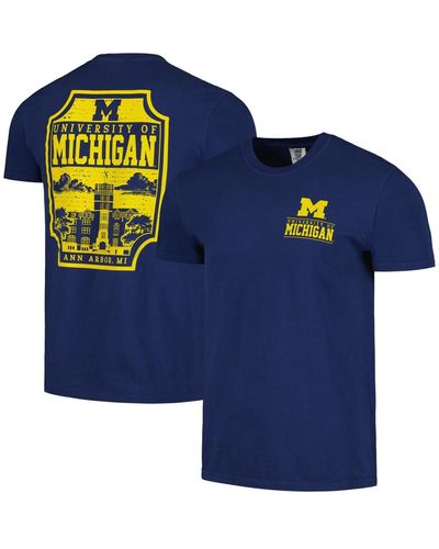 Image One Michigan Wolverines Campus Badge Comfort Colors T-shirt - Blue