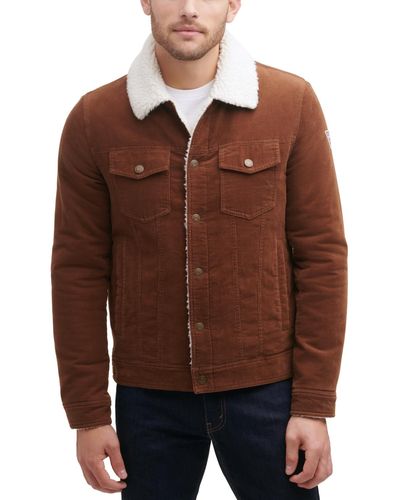 Guess Corduroy Bomber Jacket - Brown