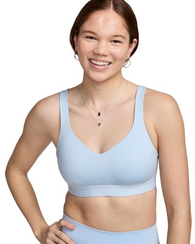 Nike Indy High Support Padded Adjustable Sports Bra - Blue