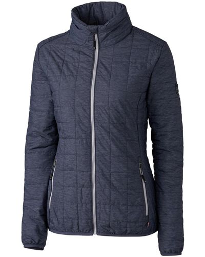 Cutter & Buck Plus Size Rainier Primaloft Eco Insulated Full Zip Puffer Jacket - Blue