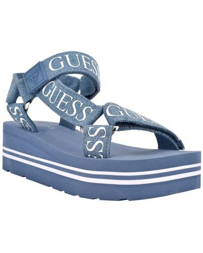 Guess Avin Logo Sport Sandals - Blue