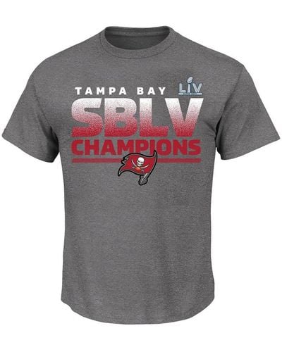 Men's Fanatics Branded Red Tampa Bay Buccaneers Super Bowl LV Champions Iconic Roster T-Shirt