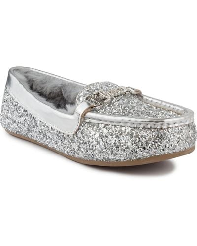 Juicy Couture Intoit Moccasin Slippers - White
