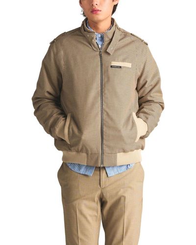 Members Only Clinton Houndstooth Iconic Racer Jacket - Natural