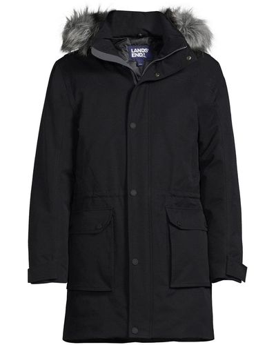 Lands' End Big & Tall Expedition Waterproof Winter Down Parka - Black