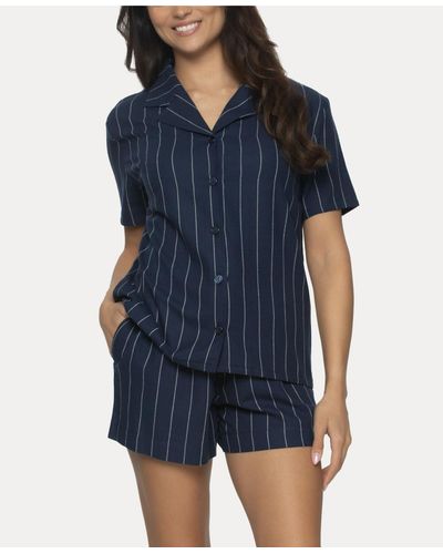 Felina Mirielle 2 Pc. Shorts Pajama Set - Blue