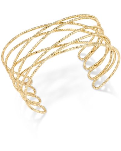 INC International Concepts Gold-tone Crisscross Cuff Bracelet - Metallic