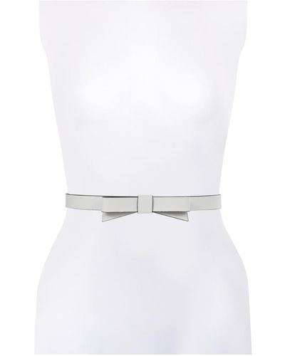 Kate Spade Saffiano Leather Bow Belt - White