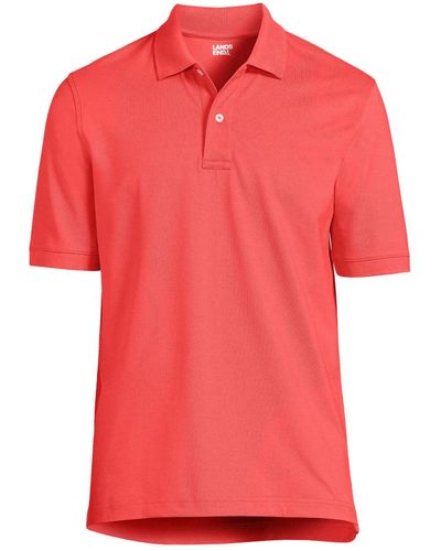 Lands' End Short Sleeve Comfort-first Mesh Polo Shirt - Red