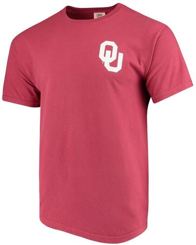 Image One Oklahoma Sooners Baseball Flag Comfort Colors T-shirt - Pink