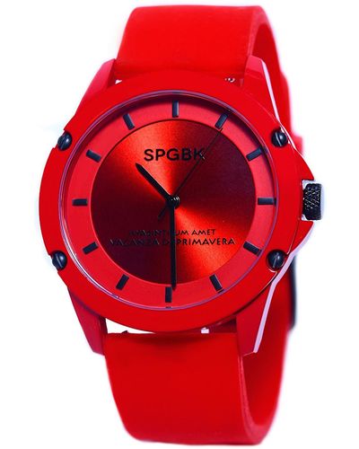 SPGBK WATCHES Foxfire Silicone Band Watch 44mm - Red
