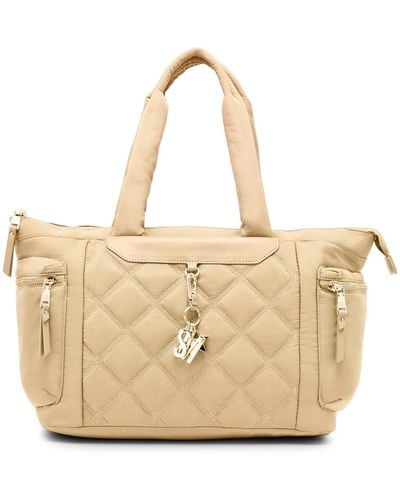 Steve Madden Londyn Nylon Quilted Tote - Natural