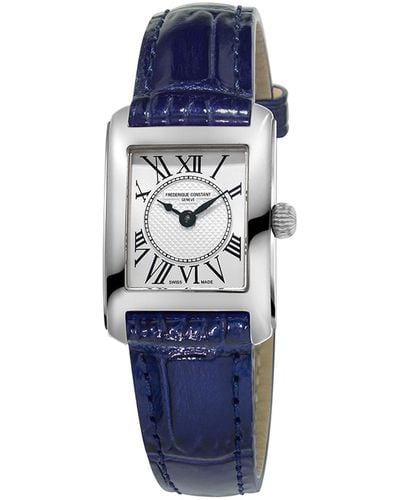 Frederique Constant Swiss Classics Carree Leather Strap Watch 23x21mm - Blue