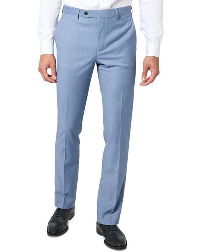 DKNY Modern-fit Sharkskin Stretch Suit Pants - Blue