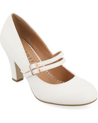 Journee Collection Windy Double Strap Mary Jane Pumps - White