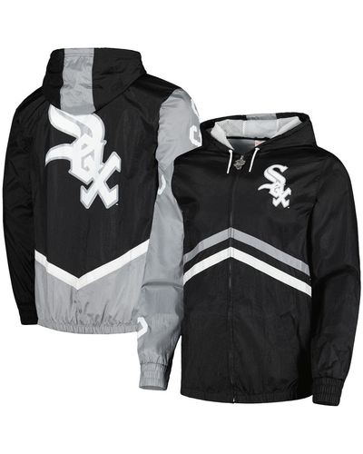 Mitchell & Ness Chicago White Sox Undeniable Full-zip Hoodie Windbreaker Jacket - Black