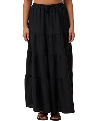 Cotton On Haven Tiered Maxi Skirt - Black