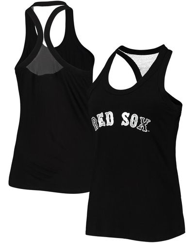The Wild Collective Boston Red Sox Tonal Athleisure Racerback Tank Top - Black
