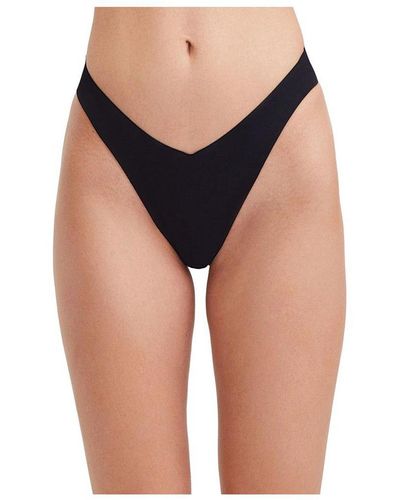 Gottex Solid High Leg V Cut Bikini Swim Bottom - Black