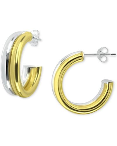 Giani Bernini Polished Double Small Hoop Earrings - Metallic