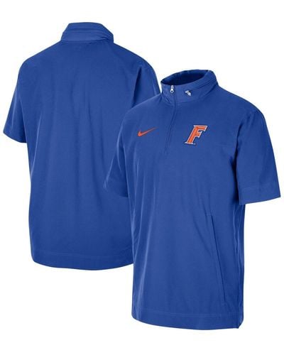 Nike Kentucky Wildcats Coaches Quarter-zip Short Sleeve Jacket - Blue