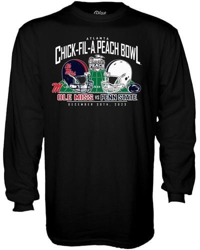 Blue 84 Ole Miss Rebels Vs. Penn State Nittany Lions 2023 Peach Bowl Matchup Long Sleeve T-shirt - Black