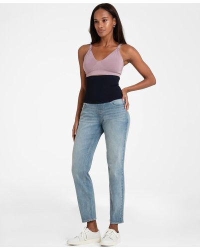 Seraphine Tapered Post Maternity Jeans - Blue