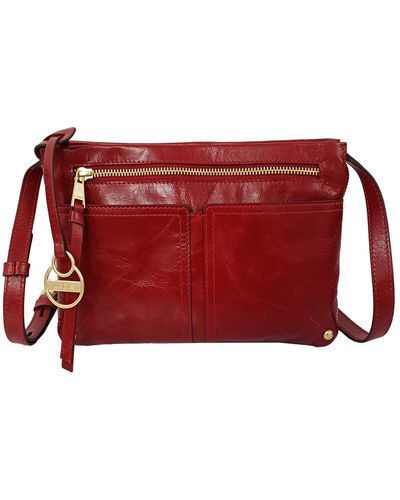 Lodis Kendal Leather Crossbody Bag - Red