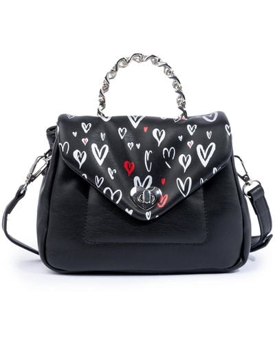 Skinnydip London Leo Graffiti Hearts Mini Top Handle - Black