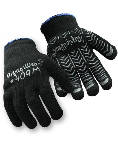 Refrigiwear Palm Coated Herringbone Grip Knit Work Gloves (pack Of 12 Pairs) - Black