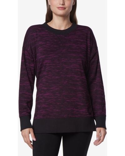 Marc New York Andrew Marc Sport Printed Tunic Length Pullover Top - Purple