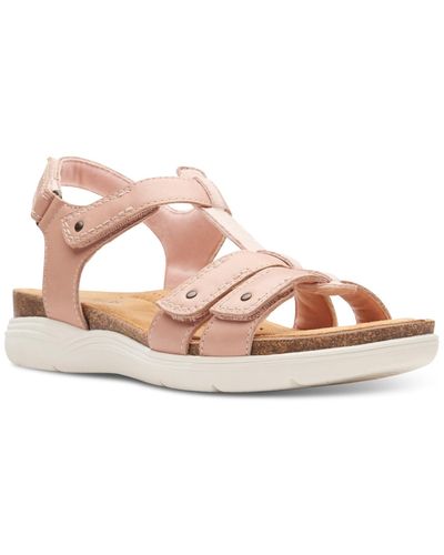 Clarks April Cove Studded Strapped Comfort Sandals - Pink