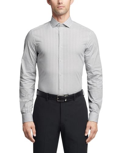 Calvin Klein Steel Slim Fit Stretch Dress Shirt - Gray