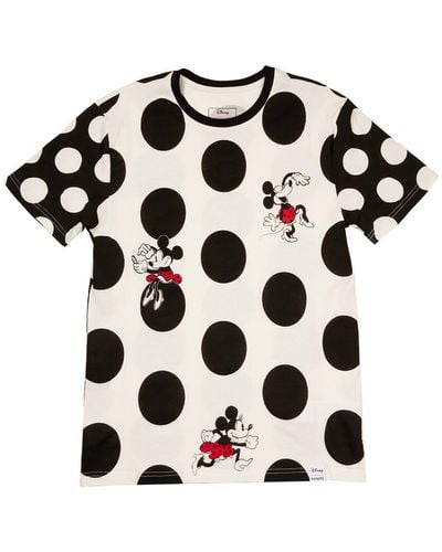Loungefly Mickey Friends Minnie Mouse Rocks The Dots T-shirt - Black