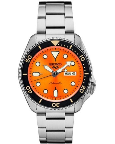 Seiko Automatic Stainless Steel Bracelet Watch 40mm - Orange