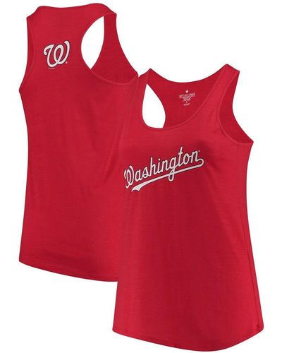 Soft As A Grape Washington Nationals Plus Size Swing For The Fences Racerback Tank Top - Red
