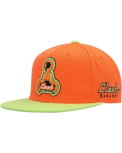 Mitchell & Ness San Jose Earthquakes Throwback Logo Snapback Hat - Orange