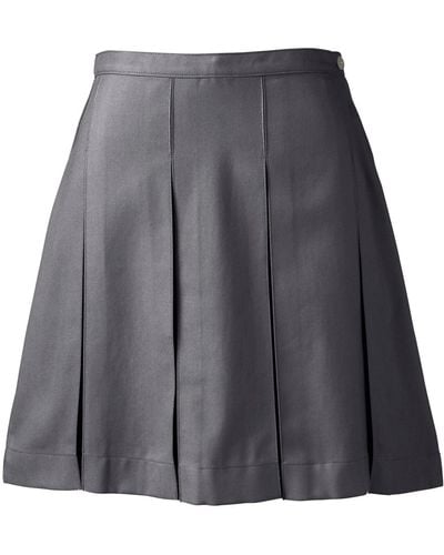 Lands' End School Uniform Box Pleat Skirt Above The Knee - Gray