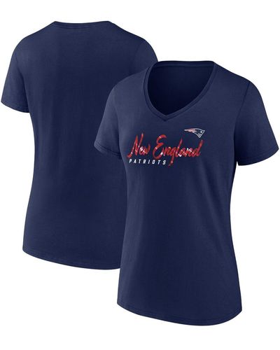 Fanatics New England Patriots Shine Time V-neck T-shirt - Blue