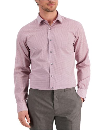 Alfani Slim Fit Houndstooth Dress Shirt, Created For Macy's - Multicolor